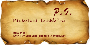 Piskolczi Izidóra névjegykártya